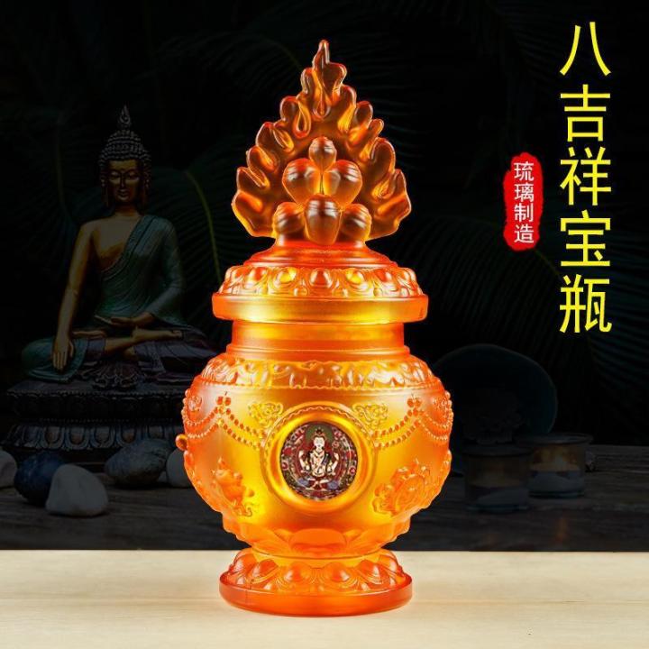 พุทธน้ำเคลือบแปดสัญลักษณ์มงคลมณีสมบัติราศีกุมภ์-ruyi-ราศีกุมภ์-tantra-พระพุทธรูปช้อนส้อมธรรม-การจัดเก็บเรือ-shaili-แจกันศักดิ์สิทธิ์น้ำ