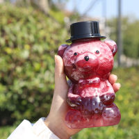 [pl]? 500ml transparent Bear beverage ดื่มขวดเย็นดื่มนมชาน้ำผลไม้ขวดนมชากาแฟถ้วยน้ำผึ้งภาชนะฟางขวด