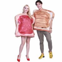 Funny Peanut Butter and Jelly Bread Costume Halloween Couples Food Cosplay Outfits Carnival Easter Purim Fancy Dress