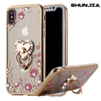 for HUAWEI Nova 5T 4 4e 3 3i 2i 2 Lite Casing Floral Crystal TPU Bling Phone Case with Diamond Ring Stand Holder Cases