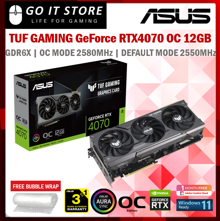 ASUS TUF GAMING GEFORCE RTX™ 4070 12GB GDDR6X OC Edition Gaming Graphic ...