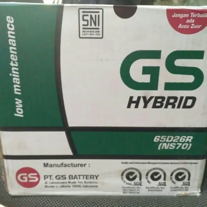 AKI GS ASTRA HYBRID NS70 12V-65AH ORI DAN PRODUKSI BARU DIJAMIN