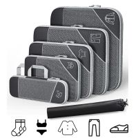 【LZ】❉  Portable Compressível Viagem Bagagem Organizer à prova dágua Cubos Embalagem Saco De Armazenamento De Roupas Mala Sacos Space Saving 3 Pcs 6Pcs