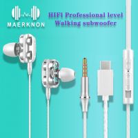 Type C Wired Headphones 3.5mm Sport Earphone With Bass Mic HiFi 6D Sound In-Ear Music Headset Gaming For Samsung Xiaomi Tablet