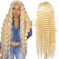 【jw】☏✐✸ Blonde 613 Front Human Hair Wigs 13x4 Deep Transparent Frontal Humman