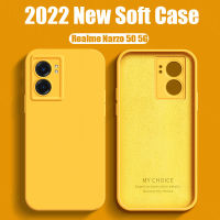 Soft Case สำหรับ Realme Narzo 50 5G ใหม่ Original เคสโทรศัพท์ Liquid ซิลิโคนออกแบบปลอกกันกระแทกเลนส์กล้อง Protector ฝาหลัง -E2