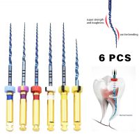 6 ชิ้น เครื่องมือทันตกรรม การกระตุ้นความร้อน ไฟล์สีฟ้า endo ไฟล์เครื่องยนต์ ใช้ไฟล์โรตารี่ คลองรากเอ็นดอนต์ NITI ทันตแพทย์