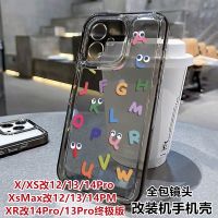 เคสไอโฟน xrบอดี้13 Apple xsmax modified 11/12pm all-included lens transparent xr modified 13/14pro ultimate shell modified machinededicated