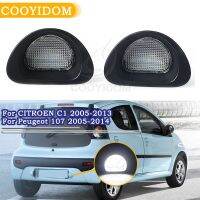 COOYIDOM ป้ายทะเบียนรถ LED 1คู่สัญญาณไฟแผ่นเรืองแสงสำหรับ Citroen C1 2005-2013 Peugeot 107 2005-2014ไฟสัญญาณ