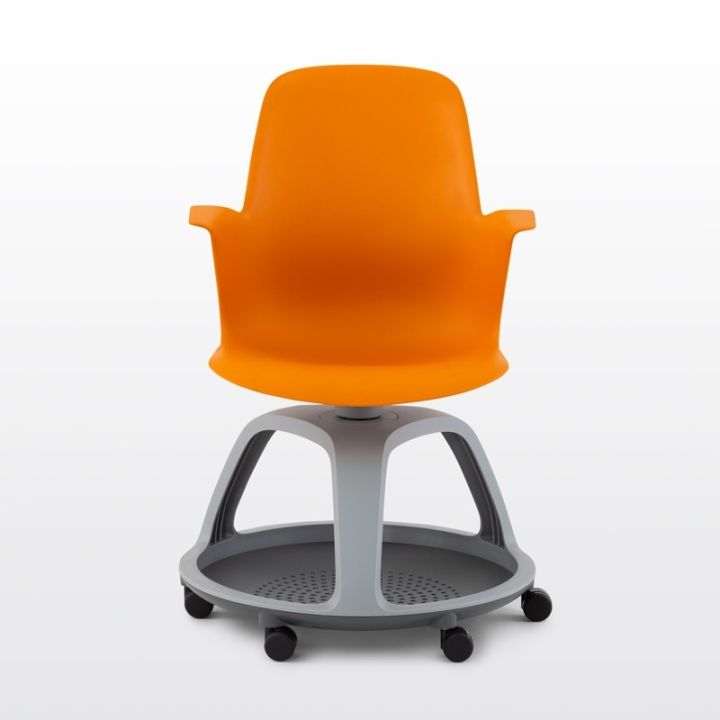 modernform-เก้าอี้สัมมนา-รุ่น-node-พนักพิงและเบาะสีส้ม-หุ้มพลาสติก