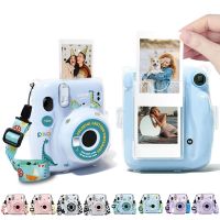 สำหรับเคสป้องกันแบบใสคริสตัล Mini11 Instax เคสกระเป๋าเก็บของภาพกรอบคริสตัลแบบมีสายสติกเกอร์เชือก