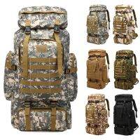 【CW】 80L Molle Camo Tactical Hiking Camping Rucksack Outdoor Climbing