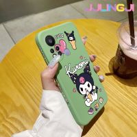 Jlingji เคสสำหรับ Infinix Hot 11S Hot 2022เคสการ์ตูน Kuromi บางสวยงามดีไซน์ใหม่เคสโทรศัพท์ป้องกันขอบสี่เหลี่ยมเคสนิ่มเคสปลอกซิลิโคนกันกระแทก