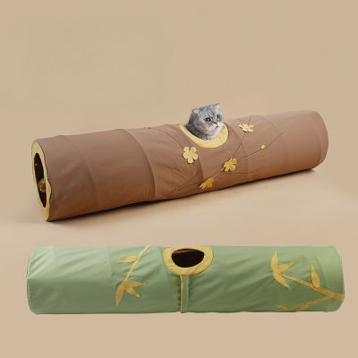 ของเล่นอุโมงค์สัตว์เลี้ยงขนาดเล็กพับได้ Four Seasons Universal Cat Puzzle Channel Creative Bamboo Pattern Small Tunnel