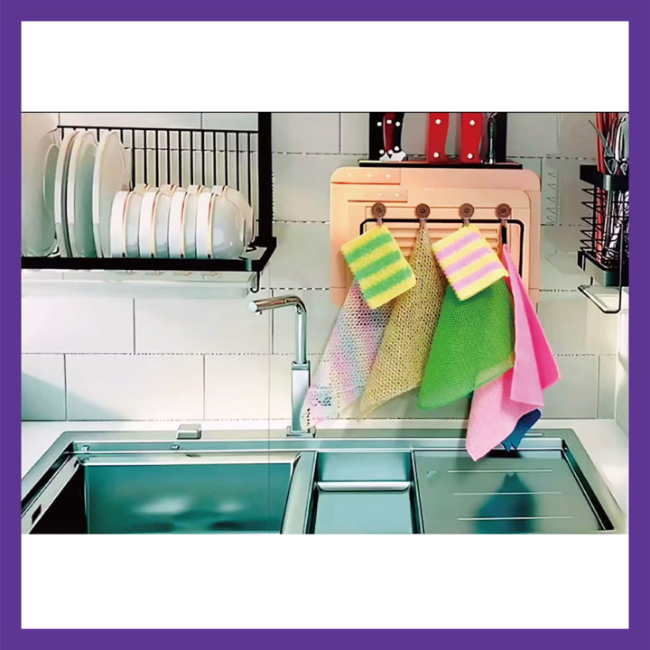 kitchen-towel-clean-scrubber-set-1pcs-นวัตกรรมผ้าล้างจานชามและเครื่องครัว-ไม่ทิ้งสารตกค้าง-คราบร่องรอย-ไม่ก่อให้เกิดแบ็คทีเรียสะสม-บนภาชนะ