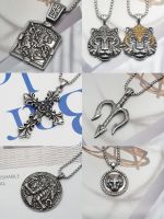 Chrome Hearts1▧♨✘ Cross Titanium Steel Pendant Golden Compass Silver Necklace Retro Single Pendant Wearing Universal Pendant