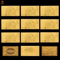 10Pcs/Lot High Quality European Gold Banknote 500 Euro Banknote in 24K Gold Plated Paper Money For Home Decoration