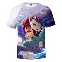 2023 newnew demon Slayer NO yaiba 3D พิมพ์เสื้อยืดแขนสั้น TEE unisex KIDS