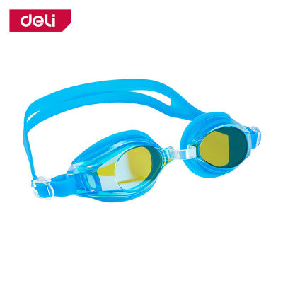 Deli แว่นตาว่ายน้ำ แว่นตาดำน้ำ แว่นตากันน้ำ สามารถปรับสายได้ เลนส์ HD ป้องกันการเกิดฝ้า ซิลิโคนนุ่ม สำหรับเด็ก-ผู้ใหญ่ Swiming Goggles