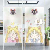 Sailor Moon Frosted Glass Sticker Glue-Free Static Girls Room Cute Thickening Customizable Size