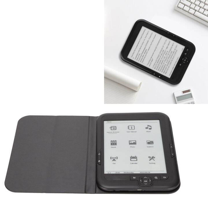 E Reader Ink Screen E Reader Black Support FM Music Playback for Office