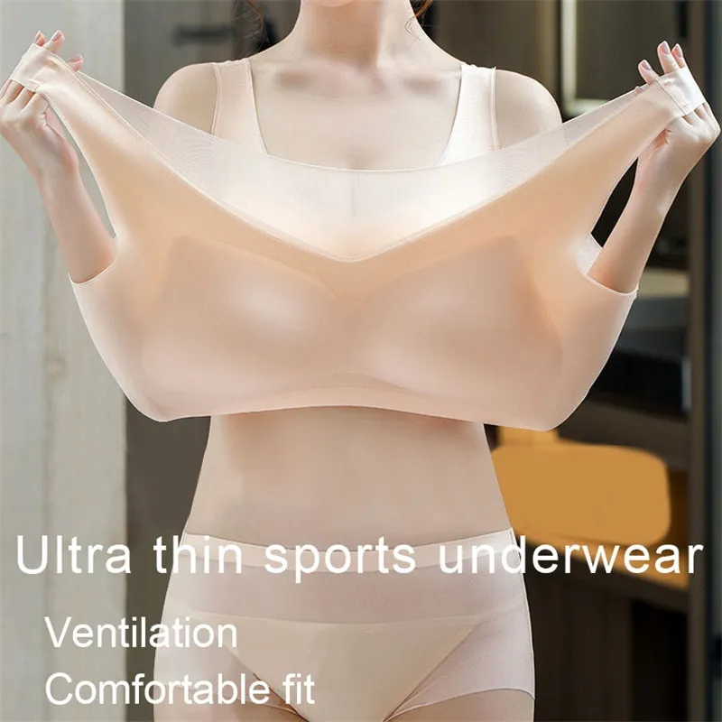 2pcs Ultra Thin Summer Comfort Ice Silk Bra In Plus Size, Women's Seamless  Comfort Bra Ice Silk Bra Breathable Women's Bras