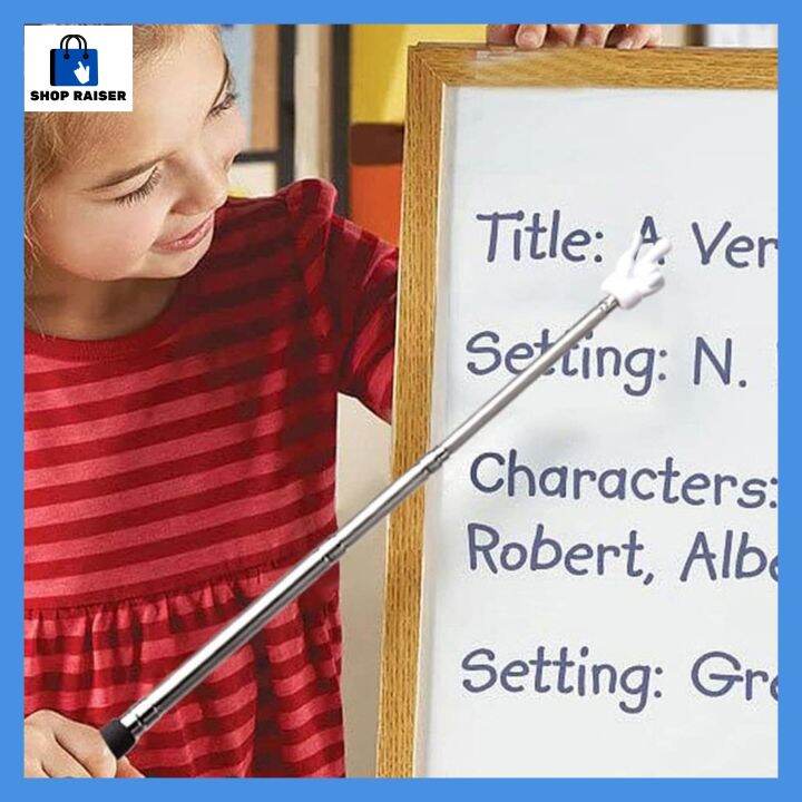 SHOP RAISER R1pcs Telescopic Teachers Pointer Rod Finger Design Retractable Teaching Pointer