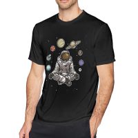 Astronaut Space Meditates T Shirt Solar Planets Graphic Cotton Tshirt Cute Tee Shirt Mens