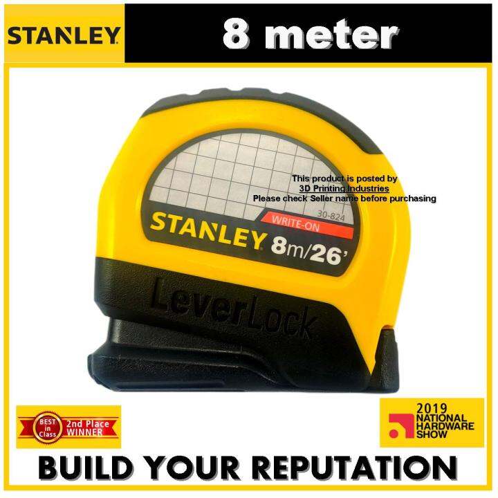 Stanley Steel Tape 8 meter 8M LEVER LOCK 30824 Tylon Steel Tape Heavy