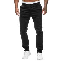 Slim Waist Full Trousers Mens Casual Solid Mid Pocket Length Fashion Pant Mens pants Body Central Pants Stocking Gift Boy