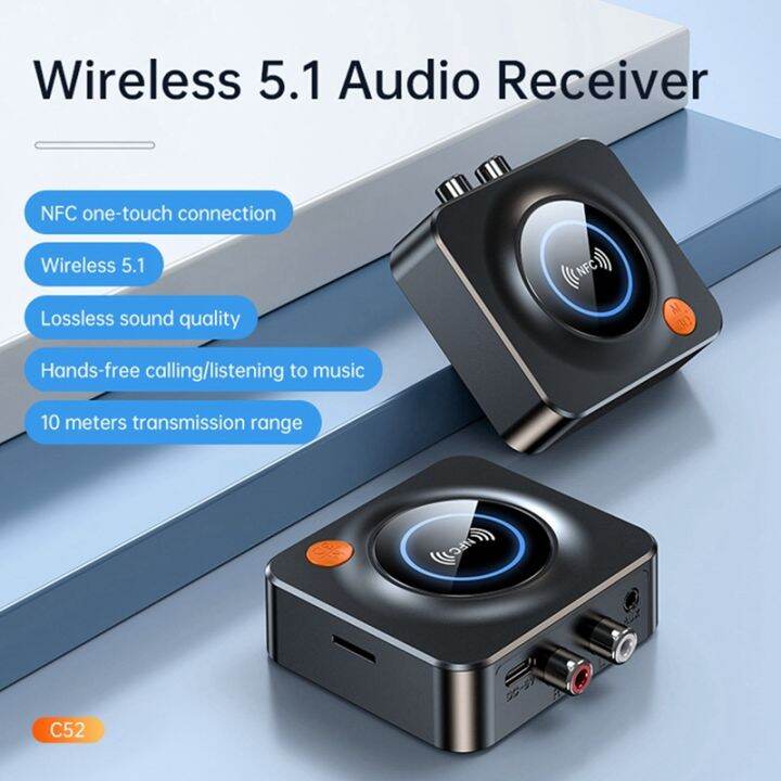 nfc-bluetooth-5-1-receiver-3-5mm-aux-rca-jack-hifi-stereo-audio-wireless-adapter-auto-on-off-for-car-kit-audio-receptor