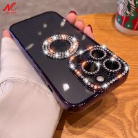 Deluxe Bling Diamond Phone Case for iPhone 12 13 14 11 Pro Max 14 Plus Shinny Rhinestone Transparent Plating Soft Silicone Cover