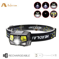 USB Rechargeable Headlamp Flashlight 800 Lumens Bright LED Head Lamp Red Light Motion Sensor Head Light Fishing Hiking Running