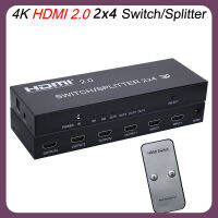 2x 2.0 HDMI 3D สวิทซ์แยก4K สวิทซ์แยกเครื่องกระจายสัญญาณ HDMI SPDIF 4K 4K 60Hz 1080P แล็ปท็อป PC ไปยังทีวีหลายจอโปรเจคเตอร์3 4