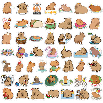 ruyifang 50pcs CUTE capybara Sticker set สำหรับแล็ปท็อป, กีตาร์, scrapbook และวารสารของขวัญ