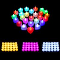 [VIVI decorations] 6/12/24/48ชิ้น LED เทียนแสง Tealight รูปหัวใจแบตเตอรี่ดำเนินการ Flameless เทียนโคมไฟสำหรับงานแต่งงานตกแต่งบ้าน