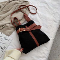 Plush PU Leather Fashion Shoulder Bag Set  Branded Designer Small Tote Bag Crossbody Winter Solid Belt Handbags Female