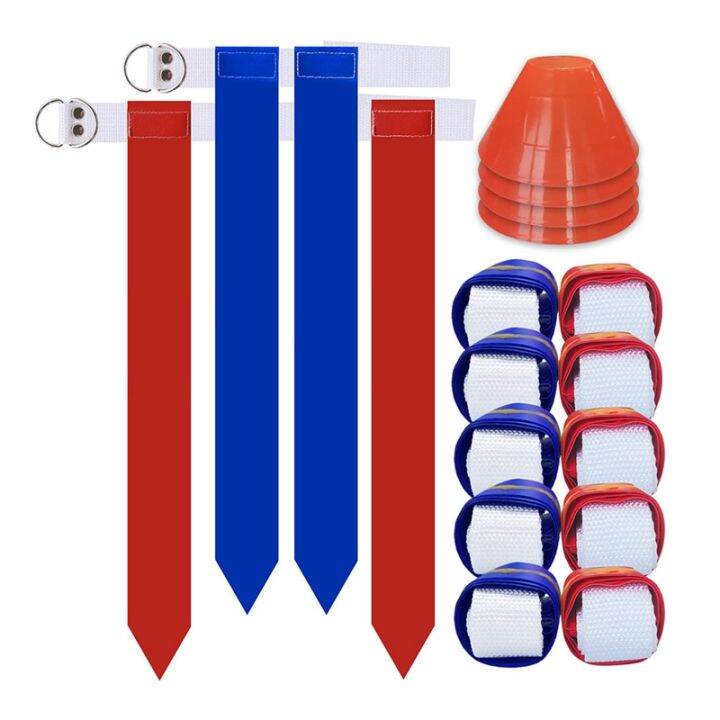 Flag Football Set, 10 Player Flag Football Belts and Flags Set
