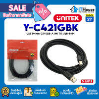 ?UNITEK Y-C421GBK USB2.0 USB-A (M) TO USB-B (M) CAABLE 5M.?สายปริ้นเตอร์ USB 2.0 อัตราการถ่ายโอนข้อมูล 480Mbps?