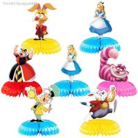 ✲✓ Alice in Wonderland Party Decoration Disposable Tablecloth Cup Honeycomb Balloon Cake Topper For Girls Birthday Party Supplies