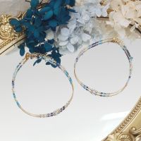 Lii Ji Aquamarine Sodalite Apatite Citrine 2Mm Crystal Beaded สร้อยข้อเท้า24 3Cm Handmade Bohe แฟชั่นเครื่องประดับสำหรับหญิง