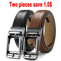 DOOPAI Multicolor Genuine Leather Mens Belts Fashion Business Automatic Buckle Straps Ratchet Cow Leather Waistband 3.5cm Width