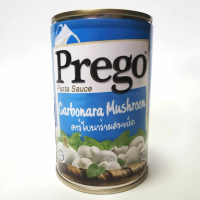 Prego Pasta Sauce Carbonara Mushroom พรีโก้ ผลิตภัณฑ์ซอสครีมคาร์โบนาร่าผสมเห็ดสำหรับราดพาสต้า 295 กรัม