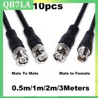 QB7LA shop 10x BNC Male to Male female Adapter dual head Cable 0.5M 1m 2m 3meter video Connector extension Pigtail Wire For tv CCTV Camera