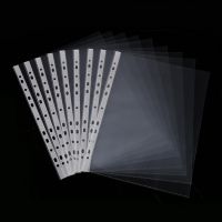 20PCS A4 Size Multipurpose File 11-Hole Loose Leaf Clear PVC Sheet Page Document Punched Pocket Folder Protector for Files PaperAdhesives Tape