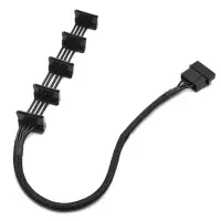 4-Pin IDE 1to 5 SATA SATA Power Cable Adapter Splitter Cables 18AWG Black Sleeved 40cm for PC Server Spare Parts