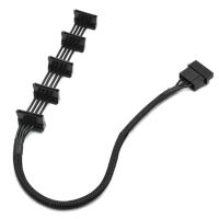 4-Pin IDE 1to 5 SATA SATA Power Cable Adapter Splitter Cables 18AWG Black Sleeved 40cm for PC Server Replacement