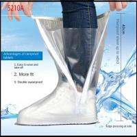 5210A 1pair หลอดทรงสูง ที่คลุมรองเท้ากันน้ำ วันฝนตก ทนต่อการสึกหรอ ผ้าคลุมรองเท้ากันฝน คุณภาพที่ดี กันลื่น ตัวป้องกันรองเท้า สำหรับผู้หญิง