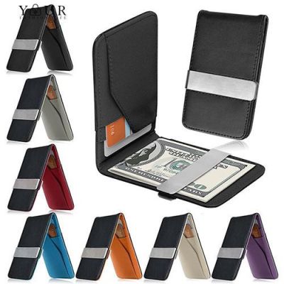 Bags (COD) New Arrivel Faux Leather Money Clip Slim Wallet ID Credit Card Holder