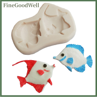 FineGoodWell น่ารักปลาซิลิโคน fondant แม่พิมพ์เค้กแม่พิมพ์ช็อกโกแลต gumpaste แม่พิมพ์เครื่องมือสบู่